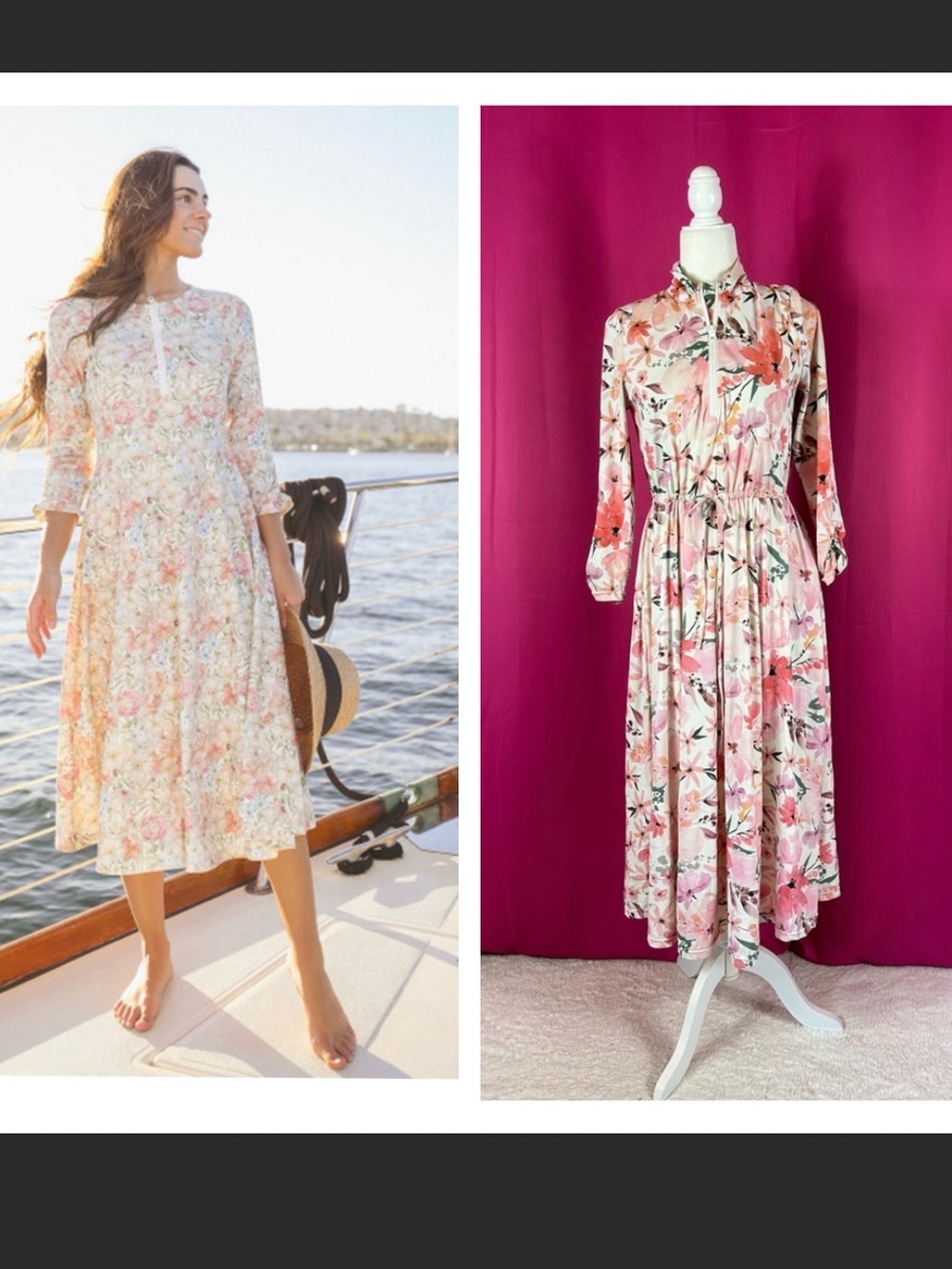 Dainty Jewells floral print midi swim dress Med